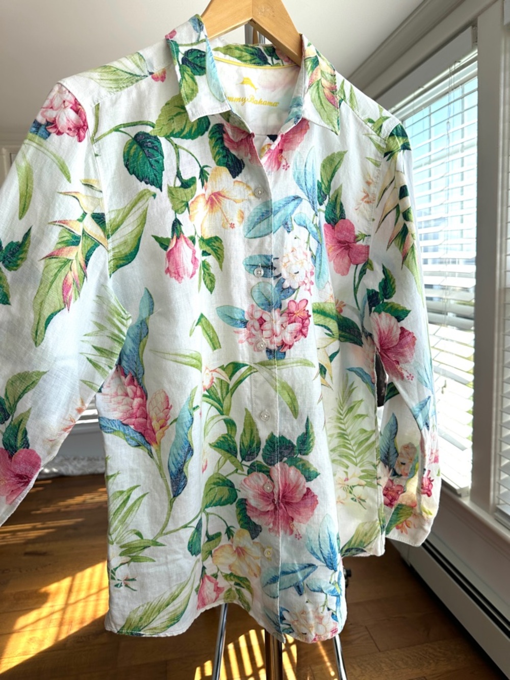 Tommy Bahama Floral Button-Down Shirt, Long Sleeves, 💯 Linen